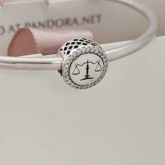Pandora Law Justice Freedom Exclusive Bead Charm S925 Silver with box - Picture 1 of 8